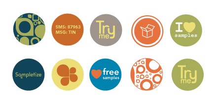 Buttons for sampling company Sampletize