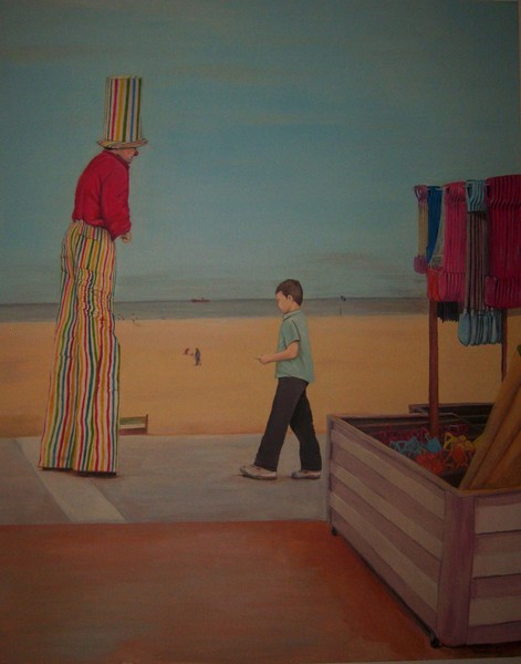 The candy striped clown
