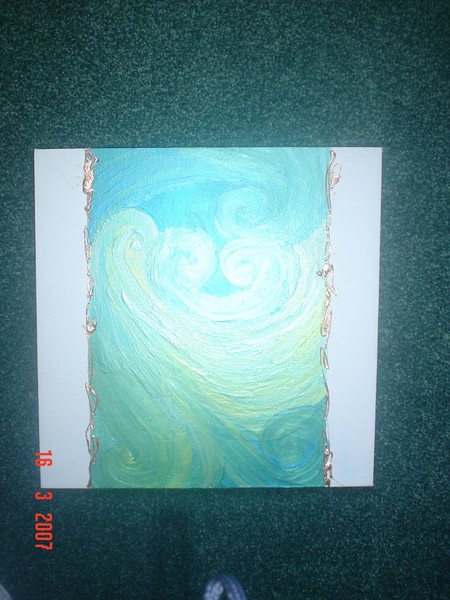 Matalic greens.  SOLD