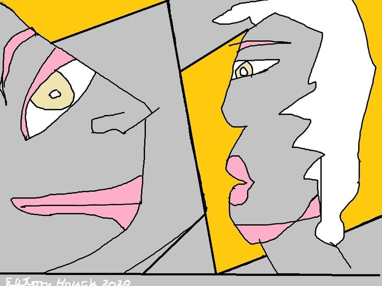 PARDON ME, Do you have any GREY PUPON?..(C)..ELTON HOUCK...digital...mustard art...