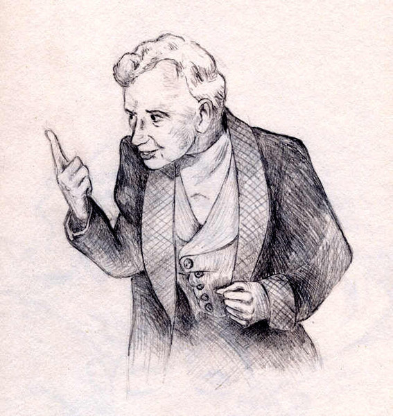Drawing of an old man