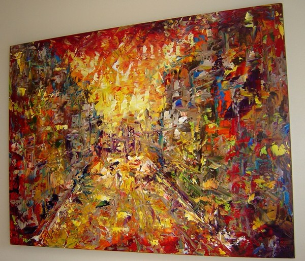 Original Oil knife painting by Eugenia Abramson 