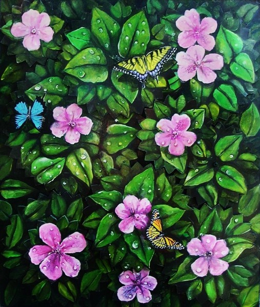 Spreading wings and leaves