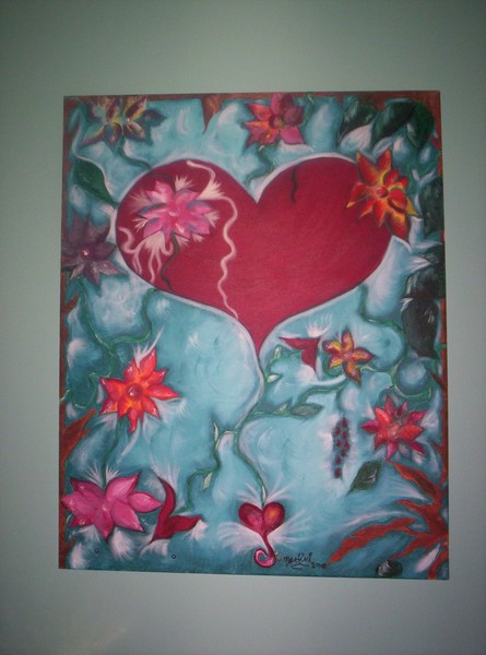 Heart wraped with orchids