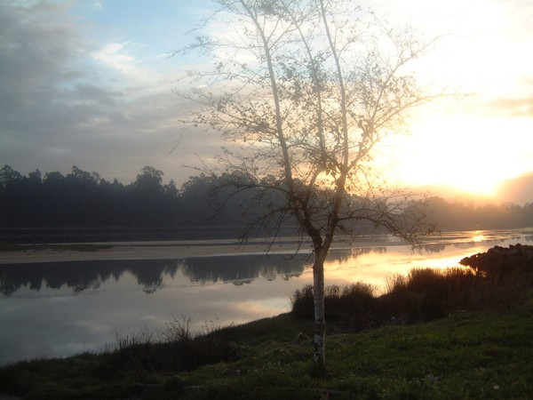 Sunset at river Minho,Autoumn/ Portugal