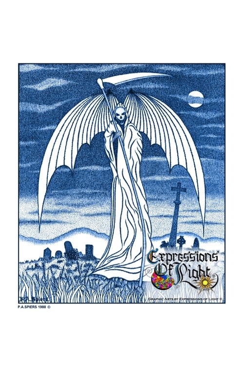 ExpoLight-Graphic-Arts-The-Grim-Reaper-1988-0001 (Pen-&-Ink-Blue-Sepia-SP)