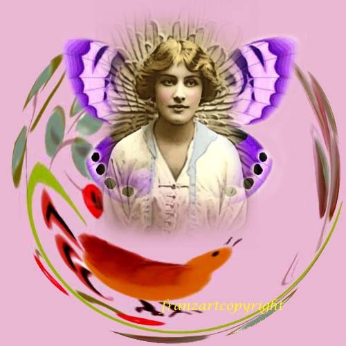 DIGITAL ART FAIRY WITH PURPLE WINGS