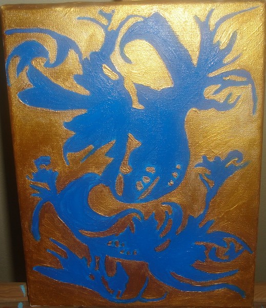 Azul e dourado