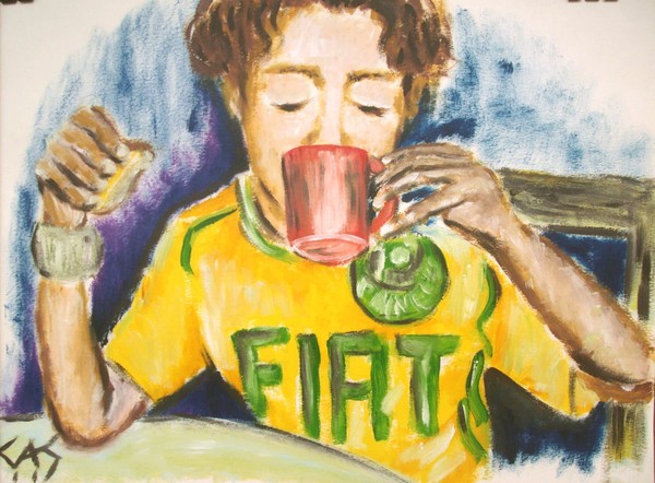boy in café