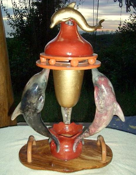 RITUAL LIDDED DOLPHIN INCENSE BURNER CENTERPIECE