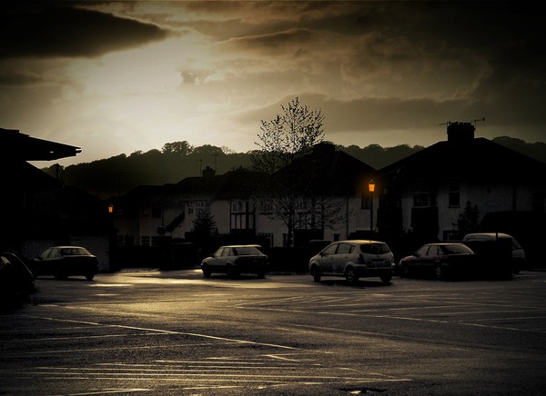 stormy car park