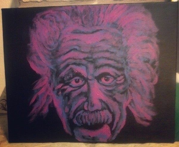 Einstein in Blue and Magenta