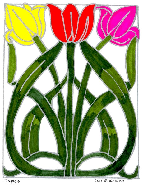 stained glass - victorian design tulups