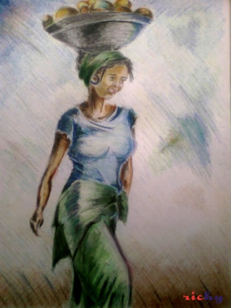 oranger woman seller