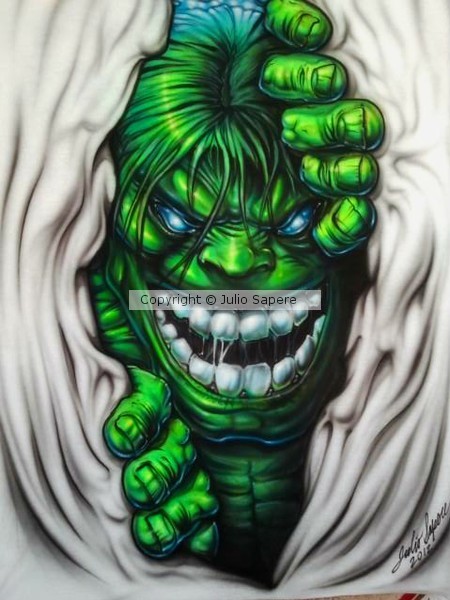 Freehand portrait airbrush art