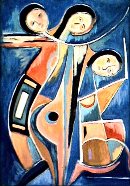 Divided woman