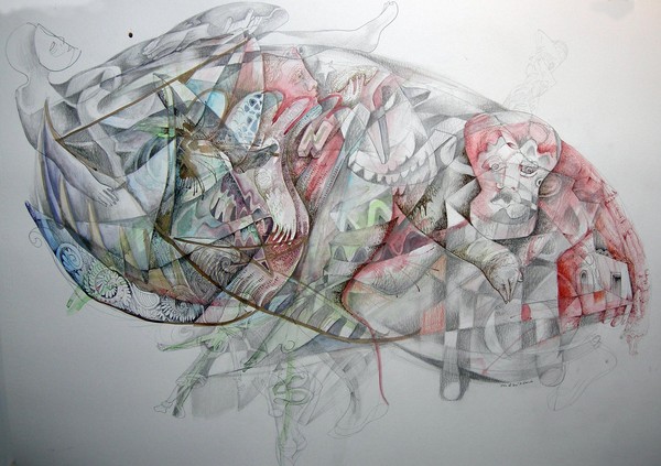Serie ISLA AL SUR XVII. Técnica mixta sobre cartulina. 70 x 