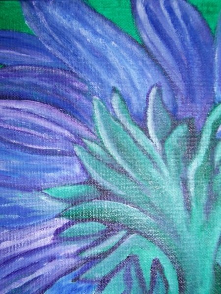 close up cool colored sunflower