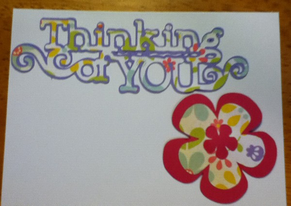 Multi Printed Flower Thinking of You Greeting Card