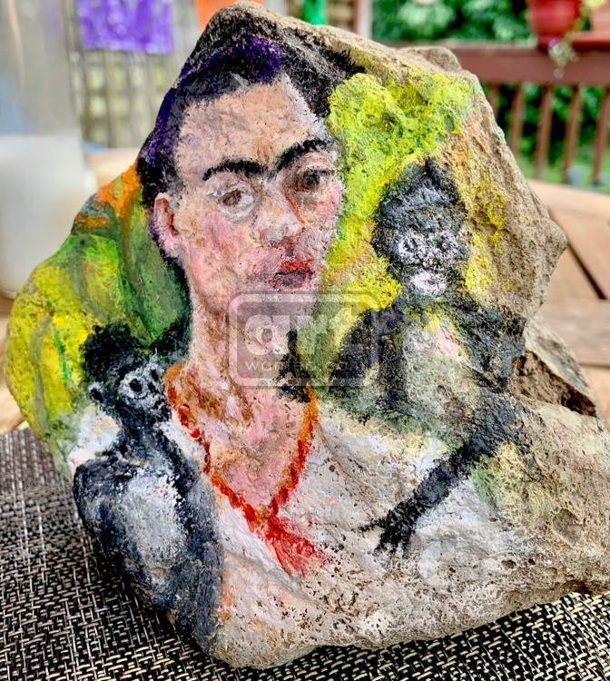 Fluid Acrylics on a Rock