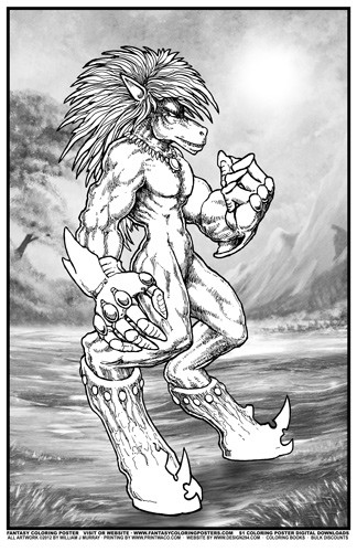 Fantasy Coloring Poster#8: Wolfman