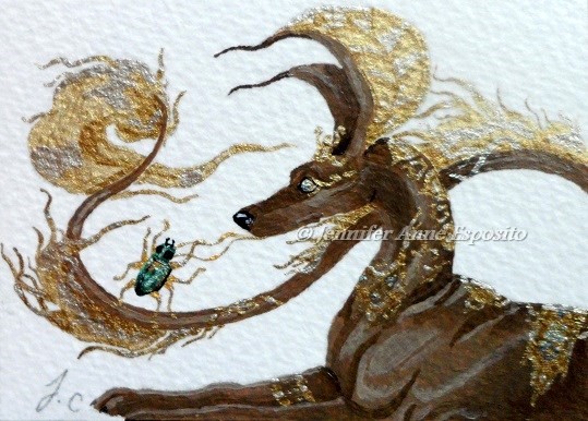ACEO Jackal and the Scarab