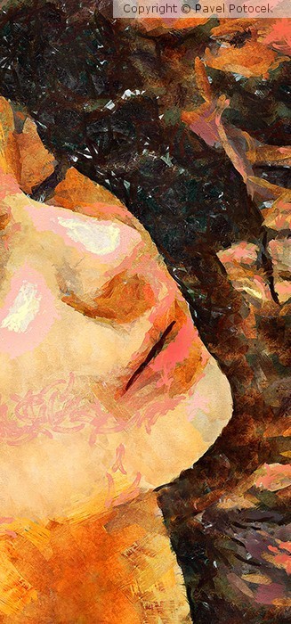 Portrait with closed eyes