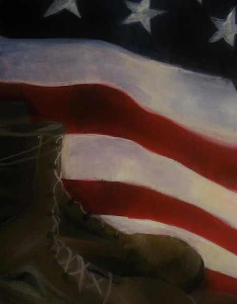 boots and flag painting