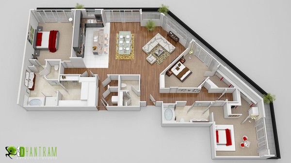 3D Floor plan CGI Design