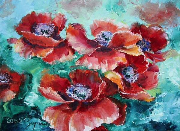 Red poppies