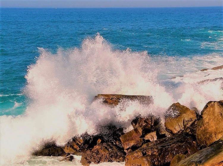 Waves Crashing on Beach