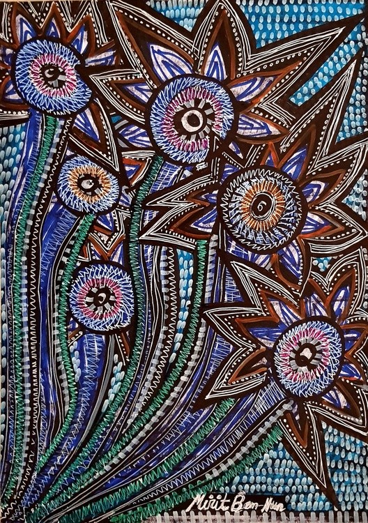 painting flowers mirit ben nun modern artist israel