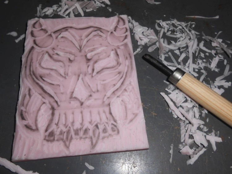 my first hand carved rubber stamp2