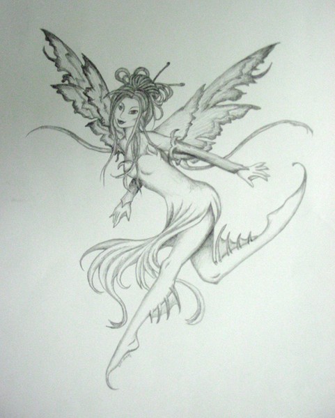 beautiful fairy sketch