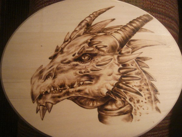 dragon woodburning/pyrography