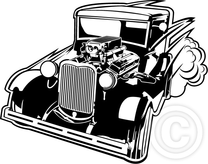 BLACK AND WHITE CAR