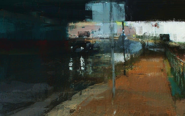 rain, bridge