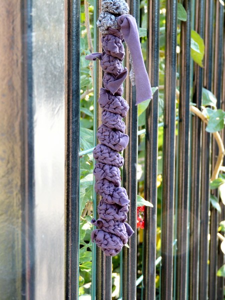 Purple tights recycled crochet twisty