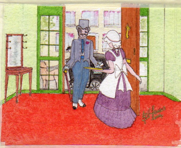 Upstairs downstairs, no 2 of 4, beau at front door