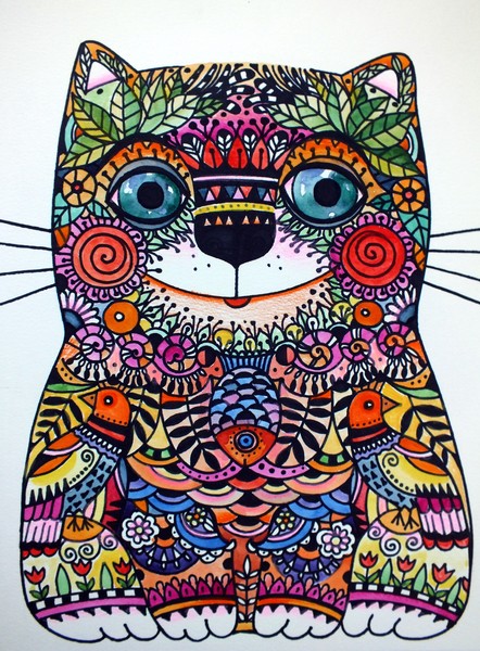 Magic colourful cat