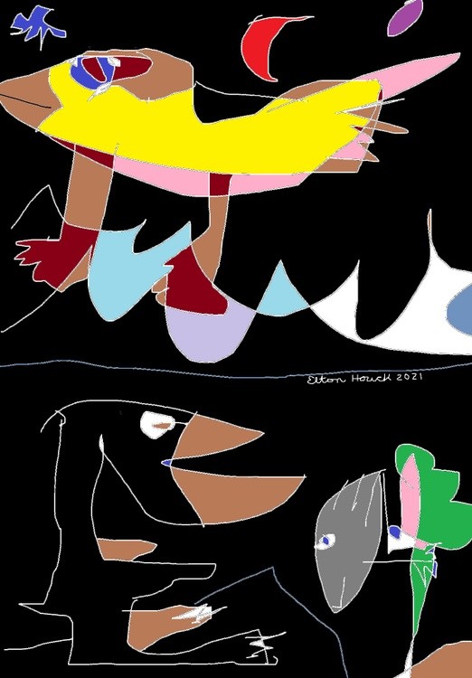Joe and Kamala Carrrion birds  devouring Freedom...(c)...2021...elton houck...