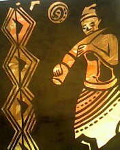 afro flute player