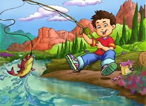 boy fishing in arizona lake