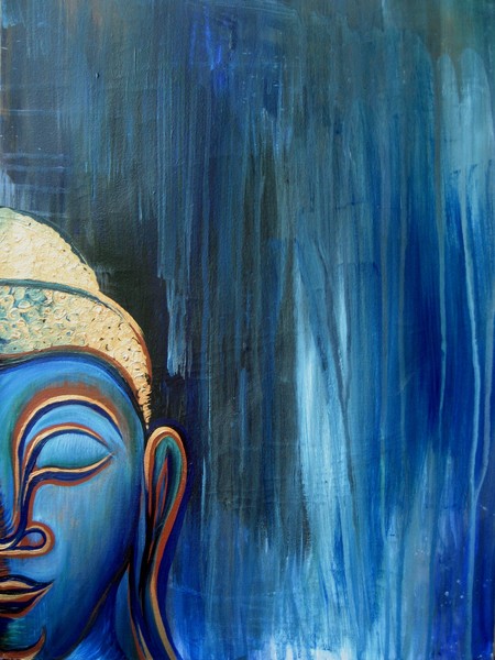 Smiling Buddha in the Rain