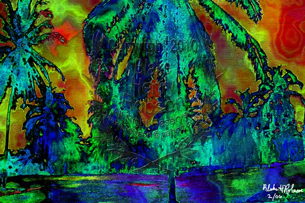 Tropical Palms Landscape Multicolor Edit