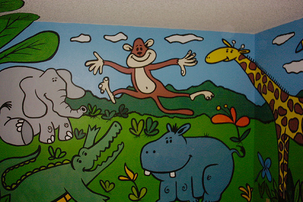 4 wall cartoon jungle mural (4 of 7)