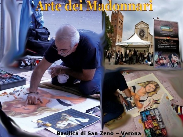 Madonnaro a Verona- San Zeno-Italy