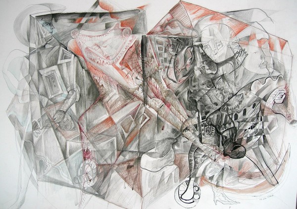 Serie ISLA AL SUR XVIII. Técnica mixta sobre cartulina. 70 X50 cms. Año 2007