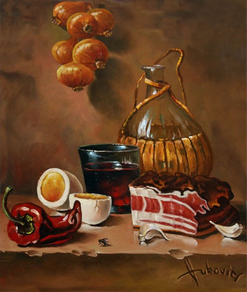 still life with bacon