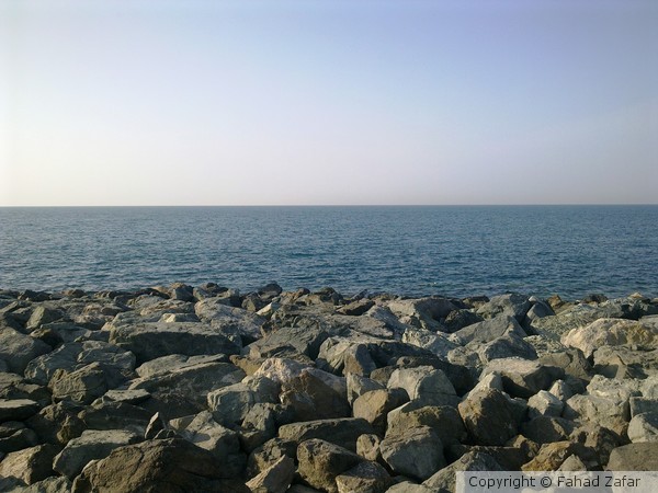 View of the sea from the Palm Jumeirah, Dubai.